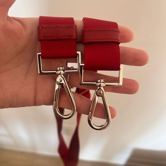 Prada Red Nylon Tote with Leather Straps and Detachable Crossbody - Picture 9 of 9